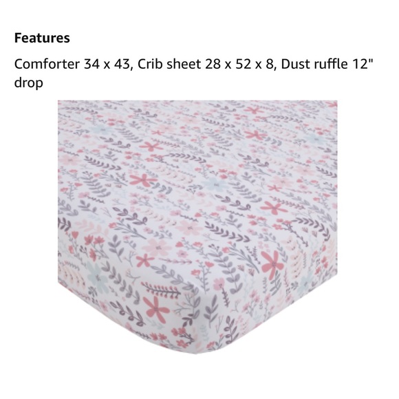 🆕 Little Love by NoJo Desert Flower Fox and Feathers 3 Piece Crib Beddin… - Picture 8 of 13